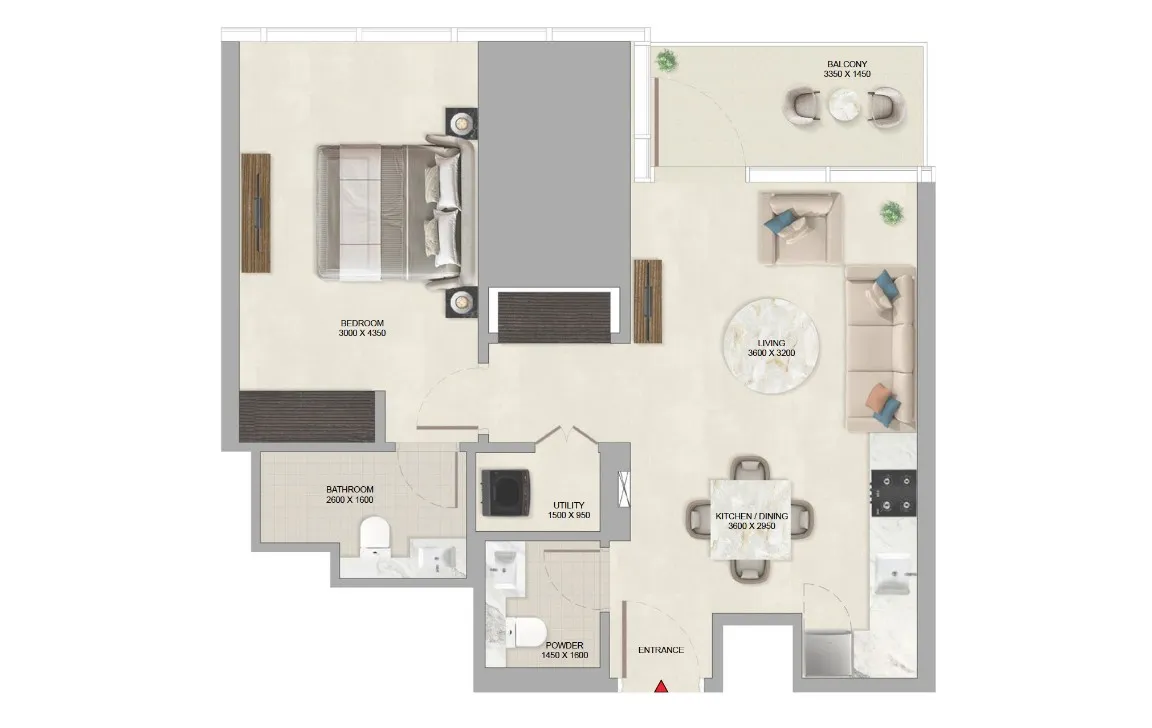 1 Bedroom Floorplan
