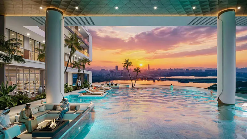 Infinity pool sunset