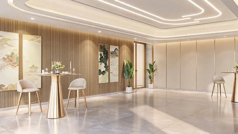 Elegant residential lobby area