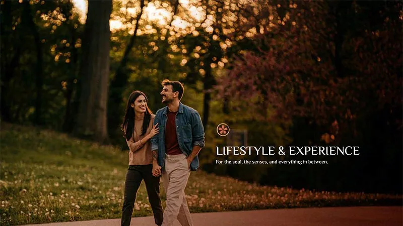 Couple walking in nature