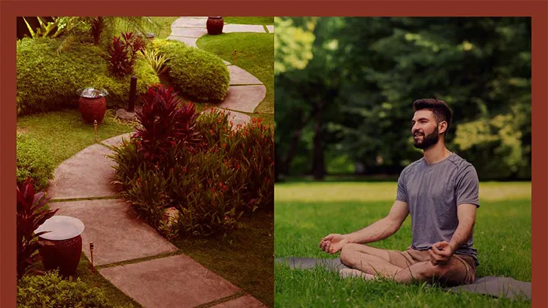 Outdoor yoga session