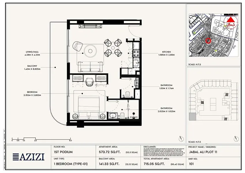 1 Bedroom Floorplan