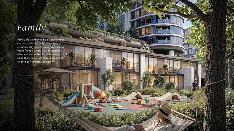 Garden courtyard with pool seating